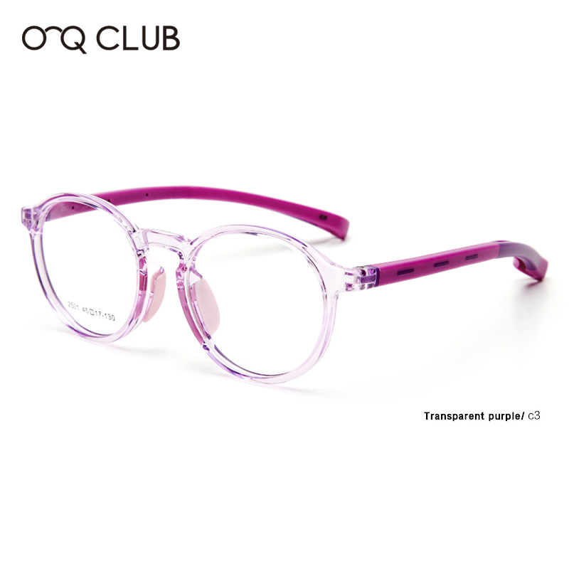 O-Q CLUB enfants lunettes myopie optique lunettes garçons filles Anti lumière bleue TR90 Silicone Flexible enfants lunettes montures 2501: Black
