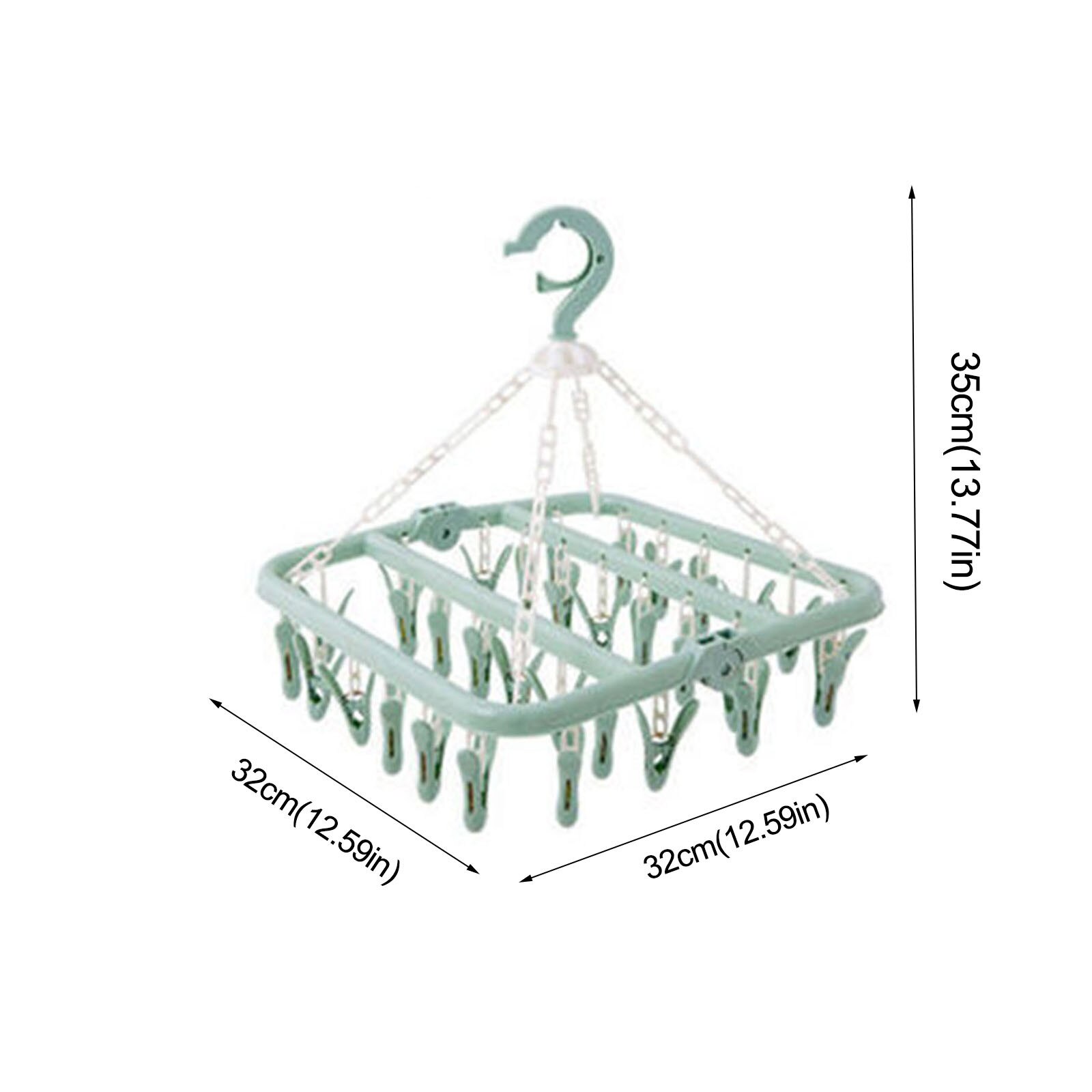 32 Indoor Socks Drying Rack Clips Plastic Foldable Clothes Hanger Dryer Windproof Socks Underwear Rack Children Space Saving