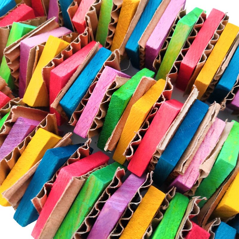 Juguetes de loros para pájaros, juguetes de cartón para pájaros grandes, juguetes africanos grises para loros, juguete Natural para masticar con jaula de pájaros de madera y Clip