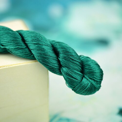 400m Solid Color Embroidery Mulberry Silk Material Wrapping Flower Velvet Flower Thread Green Series: No. 7