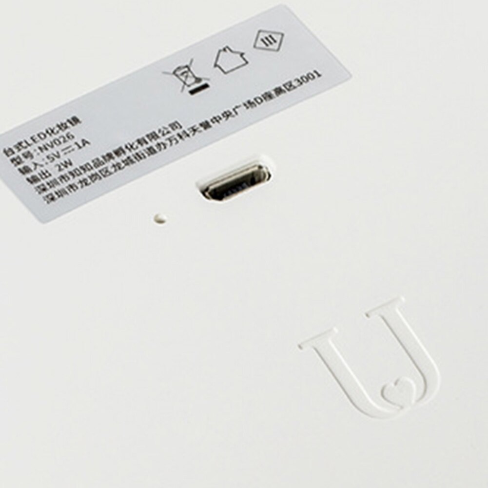 Bærbar touchskærm usb genopladelig led lys makeup kosmetisk håndspejl