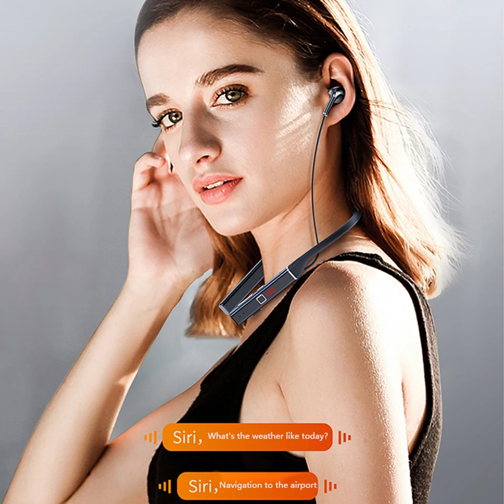 Auricolari bluetooth wireless da 100 ore, auricolari sportivi da corsa con archetto magnetico, auricolari sportivi impermeabili, riduzione del rumore  s720