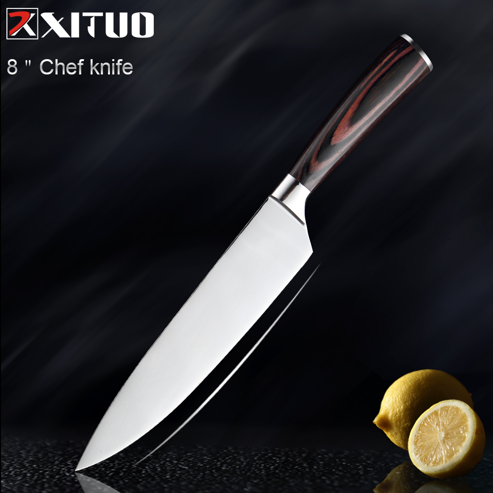 Xituo 7 " +8 " tommer santoku køkkenkniv japansk stålblad barberkniv skarpt højkulstof rustfrit stål skåret kokkens madlavningsværktøj