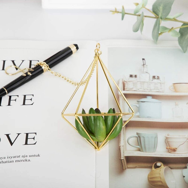 4 Pcs Nordic Style Hanging Tillandsia Air Plant Rack Wall Hanging Geometric Metal Tillandsia Air Plants Rack Holder
