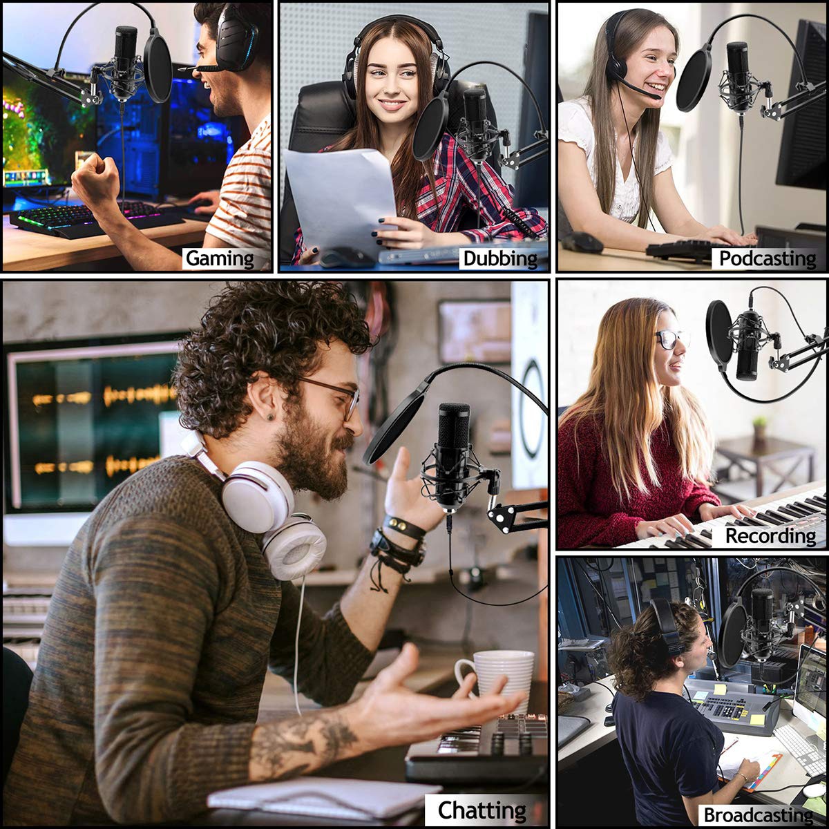 bm 800 studio microphone cardioid studio vocal recording podaster karaoke mic kit bm800 condenser microphone