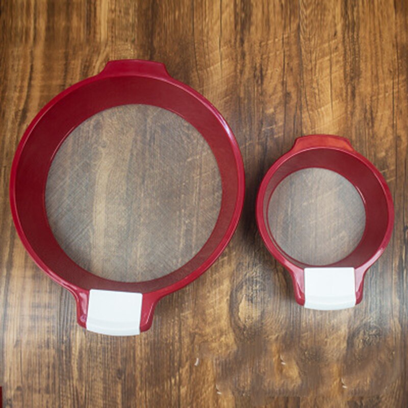 Tamiz de harina de malla fina para cocina, utensilios profesionales para hornear, redondos, grandes/pequeños, accesorios para hornear