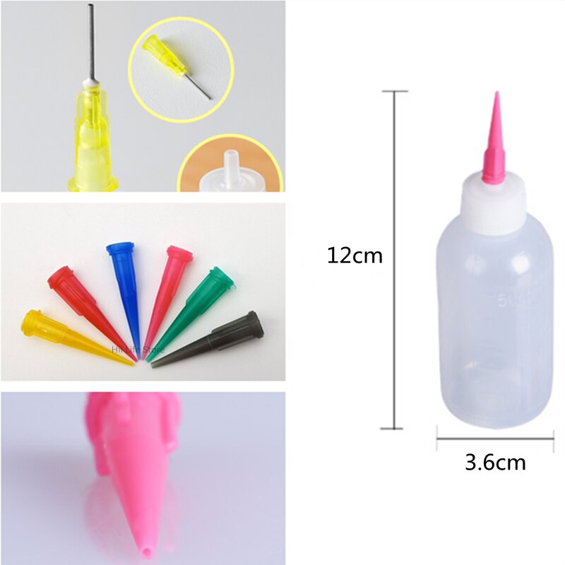 50ml Pottery Mud Painting Bottle Squeeze Mud Bottle Multi-needle DIY Texture Ceramic Coloring Glaze Painted Clay Sculpture Tool