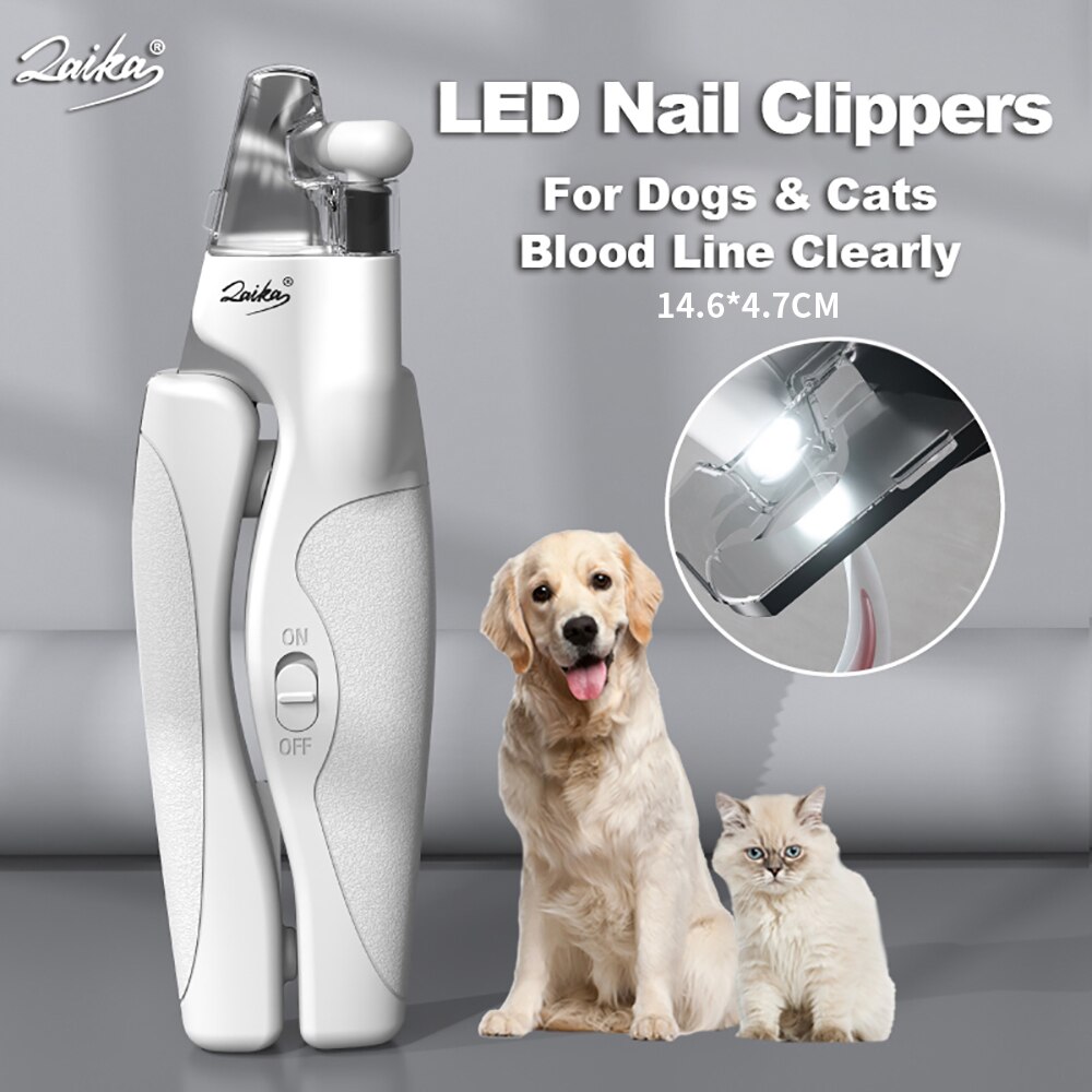 LAIKA – ponceuse à ongles pour chiens et chats, avec chargeur USB, LED, à faible bruit, toilettage, tondeuse pour animaux domestiques, griffes, outils de coupe-ongles: LED Nail Clipper
