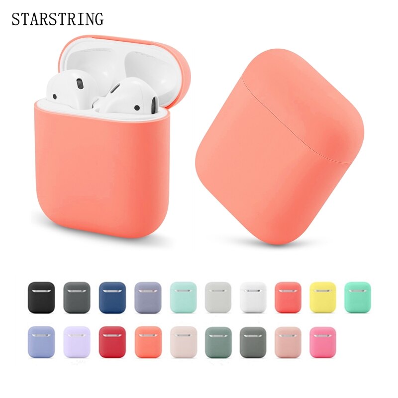Dla Airpods 1/2 miękkie silikonowe słuchawki pokrywa Air Pods Case Earpods akcesoria zestaw słuchawkowy rękaw ochronny Apple Airpods 2 Case