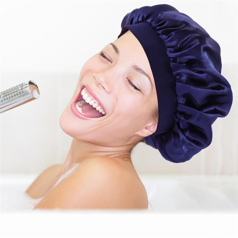 Wide-brimmed Nightcap Elastic Sleep Cap Hair Care Cap Night Sleeping Head Cover