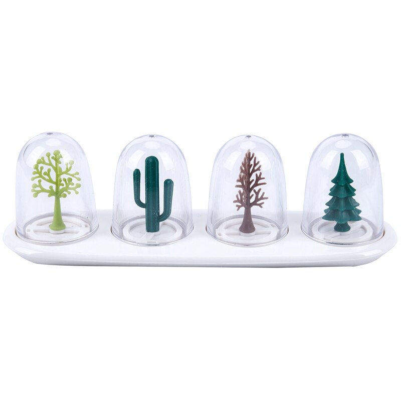 4pcs Kitchen Supplies Four Seasons Plant Spice Jar Seasoning Bottle Salt Sugar Pepper Shaker Cooking Tools: Default Title