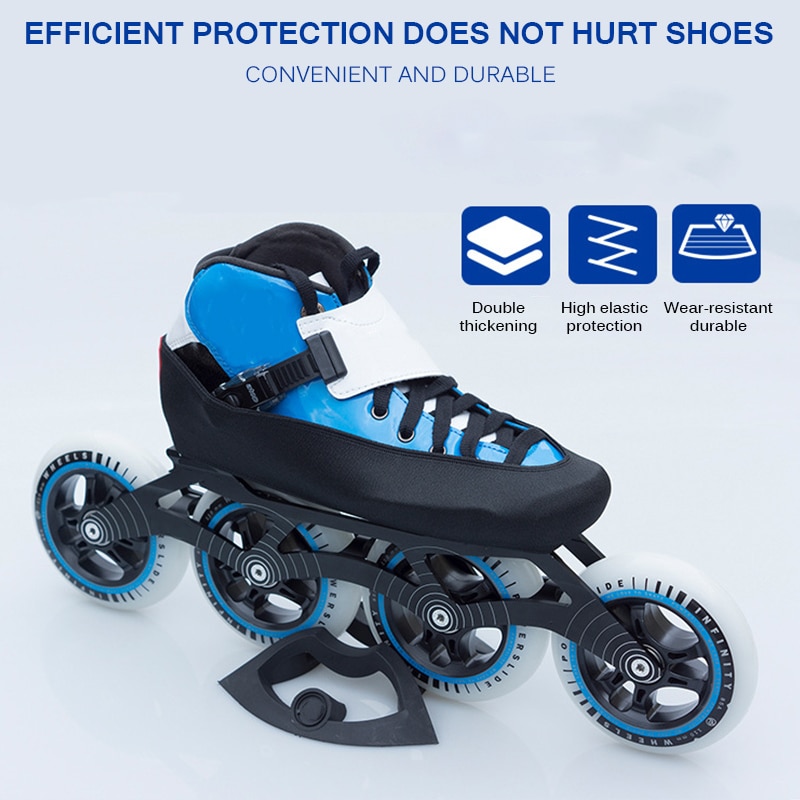 Skate Shoes Roller Hockey Skating Shoe Wheels Sneakers Cover Elastic Wear-Resistant Protector Belt For Speed Skating Shoes Cover
