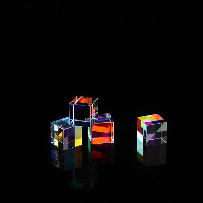 Prism Six-Sided Bright Light Combine Cube Prism Home Decoration Prism Glass Optical Prism Rainbow Cube Kid's Science Experiment