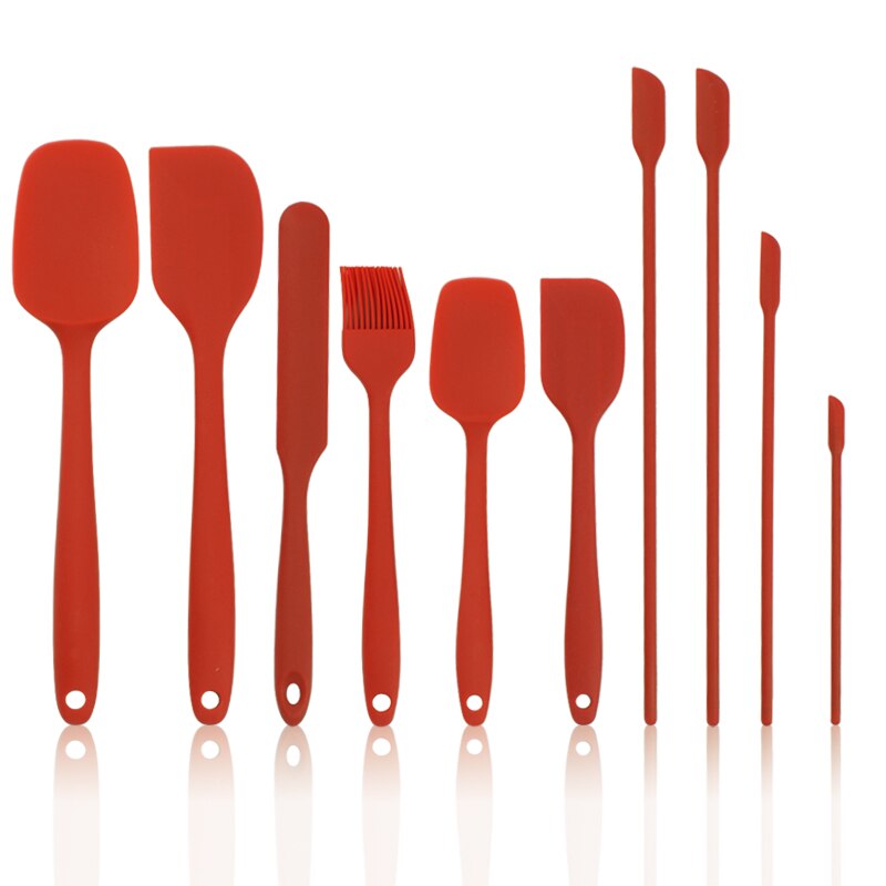 10PCS Silicone Spatula Kitchenware Baking Spatula Set Silicone Cake Spatula Baking Accessories Baking Silicone
