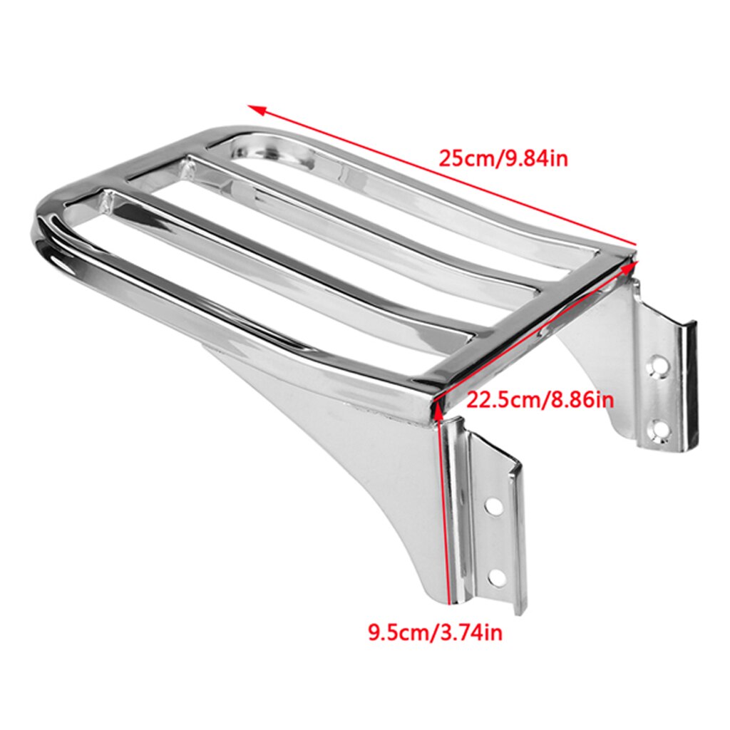 Chrome Motorcycle Trunk Tail Box Luggage Case top rack For Harley