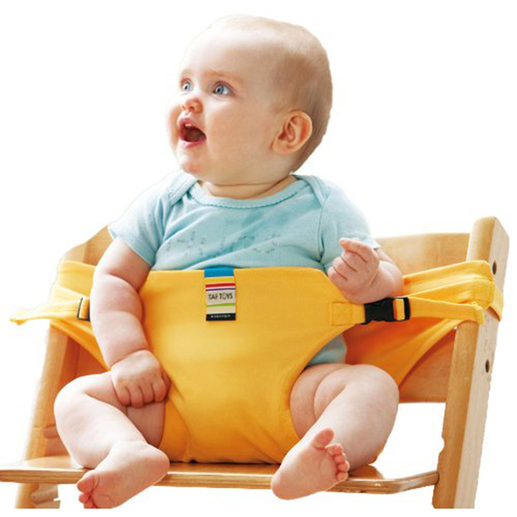 Portable Safety Baby Chair Harness Travel Foldable Washable Infant High Dinning Cover Seat: yellow 1