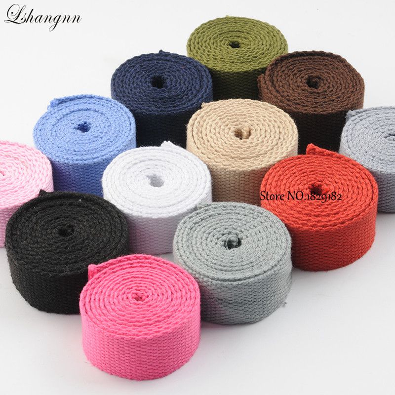 Lshangnn 25mm (1 &quot;) leinwand Rucksack Gürtel Polyester Baumwolle Gurtband Band Tasche Gurtband Kleidung Handwerk Zubehör 40 Farben