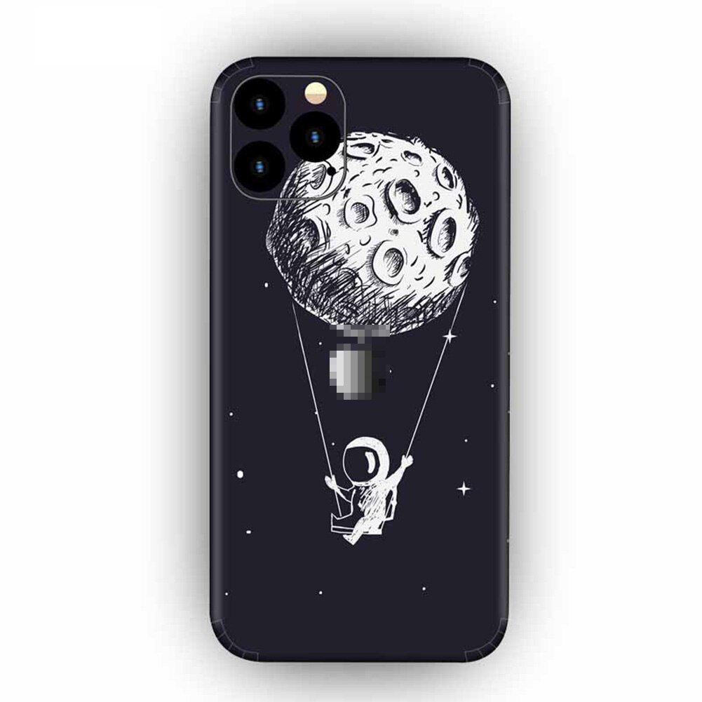 Śliczne kolorowe tylne naklejki na iPhone 11 Cartoon Phone Protector skórki cienka tylna folia dekoracyjna: Kości słoniowej