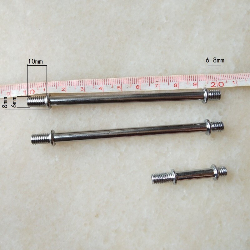 10 pièces/lot M6 chrome Double tête vis de raccordement tuyau mâle filetage dent Tube 6mm alliage placage éclairage lampes Bases Tube
