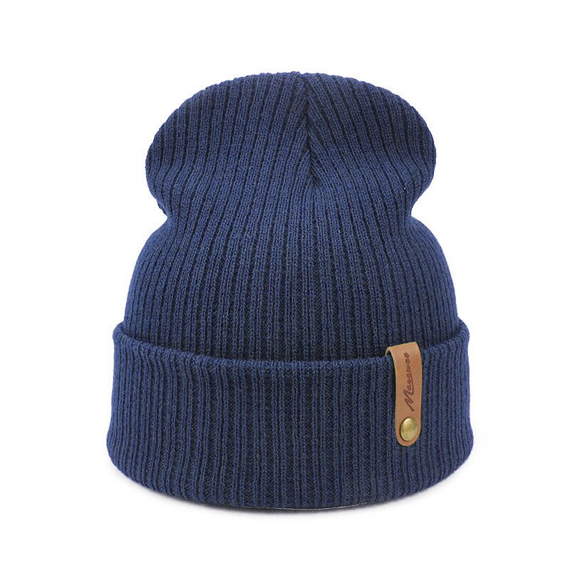 Frauen Männer Häkeln Mütze Hütte Weiche Warme Kappe Herbst Winter Weibliche unisex Erwachsene Gestrickte Einfarbig Grün Schwarz lässig Skullies Hütte: Marine