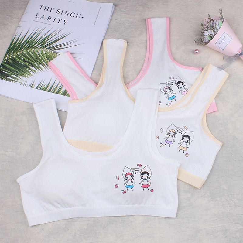1PC Girl Training Linen Soft Brassiere Sport Girl Bras For Teen Girls Children Topic
