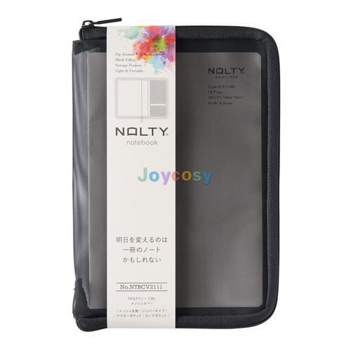 Japan Nolty Notebook Pouch A5/B6 Size Cover Met Card Pocket Pen Houder, multi-Functionele Portfolio Ritssluiting Case: B6 black