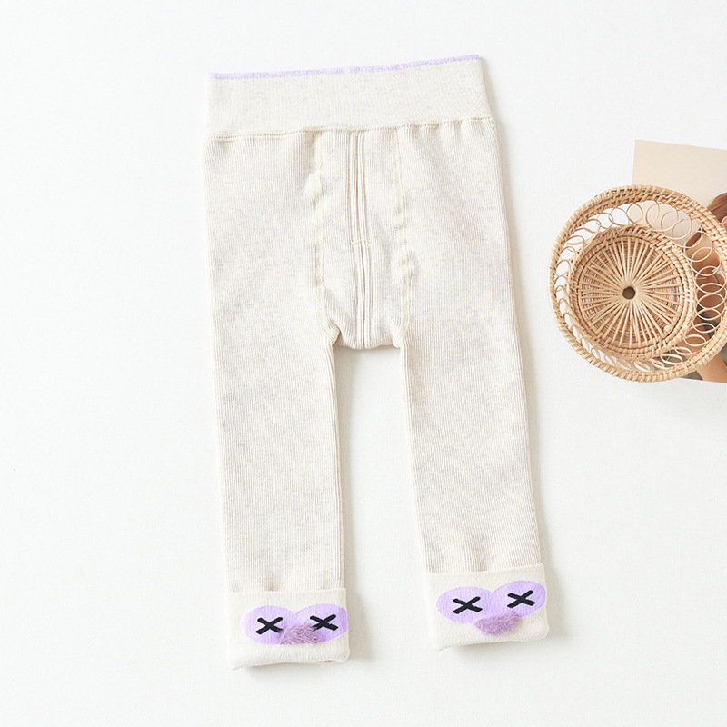 0 a 2 Anni di Autunno di Inverno Del Bambino Della Ragazza Delle Ghette Fodera In Pile di Spessore Leggings Caldo Per I Più Piccoli A Doppio Ago Neonati Del Bambino pantaloni: WHITE / 12 to 24M