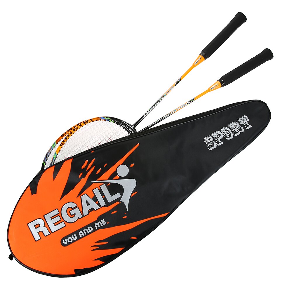 REGAIL 88g 2 Player Badminton Racket Replacement Set Carbon Fiber Badminton Racquet Ultra Light Badminton Racket with Bag