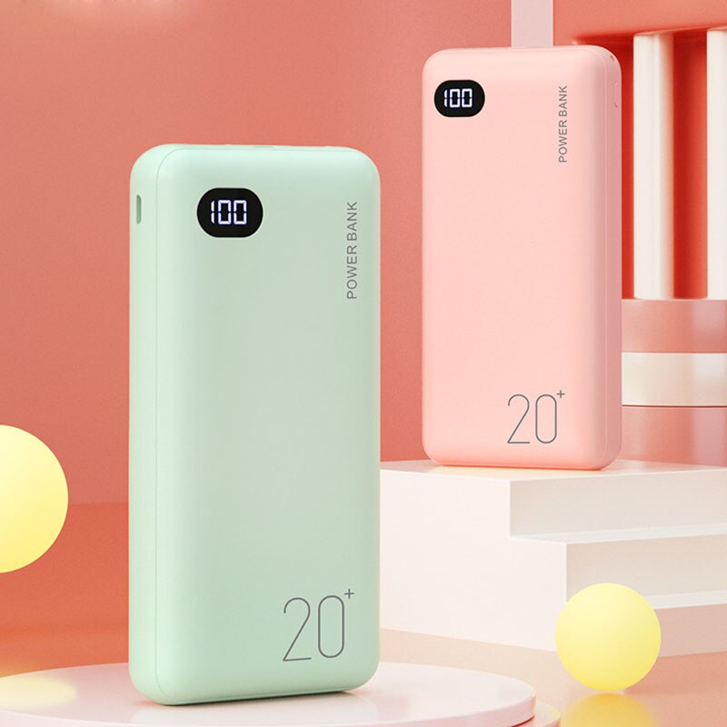 la moda potenza Banca 20000mAh caricabatterie portatile esterno Powerbank 2.1A caricabatterie per telefono con Schermo a portato a ricarica rapida per smartphone