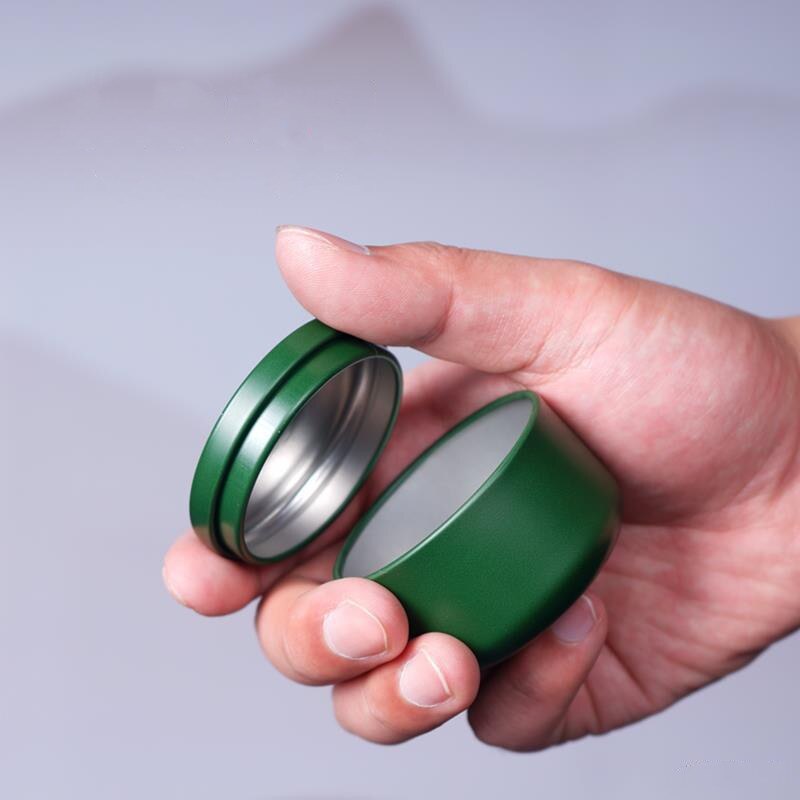 Mini resor portaebl teburk blomma teförpackning förseglade burkar metall trumpet svart te små teburkar plåtlåda