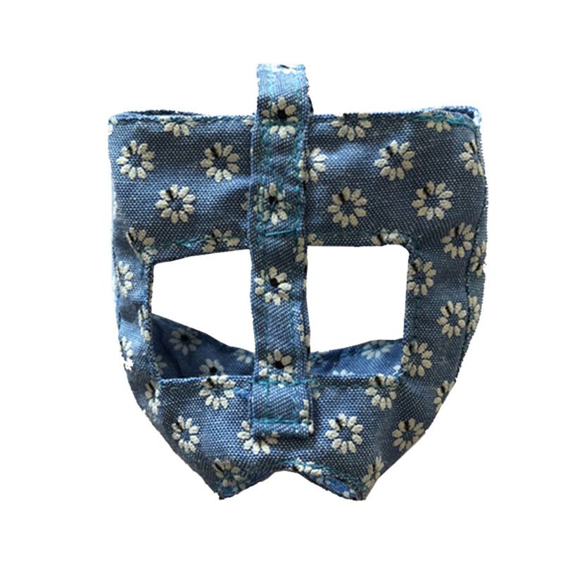 Cat Muzzle Anti-Bark Bite Grooming Mask Adjustable Pet Mouth Cover For Bathing: Blue / S