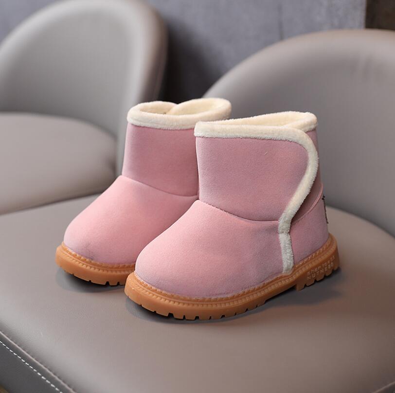 Pluche Warme Baby Peuter Laarzen Mode Kind Snowboots Schoenen Voor Jongens Meisjes Winter Schoenen 1-3 jaar Oude Kinderen Enkellaarsjes: pink / 6