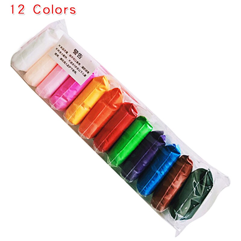 12 Color Polymer Clay Toys For Kids Antistress DIY Air Dry Polymer Modelling Light Plasticine Educational Toys Children: Default Title