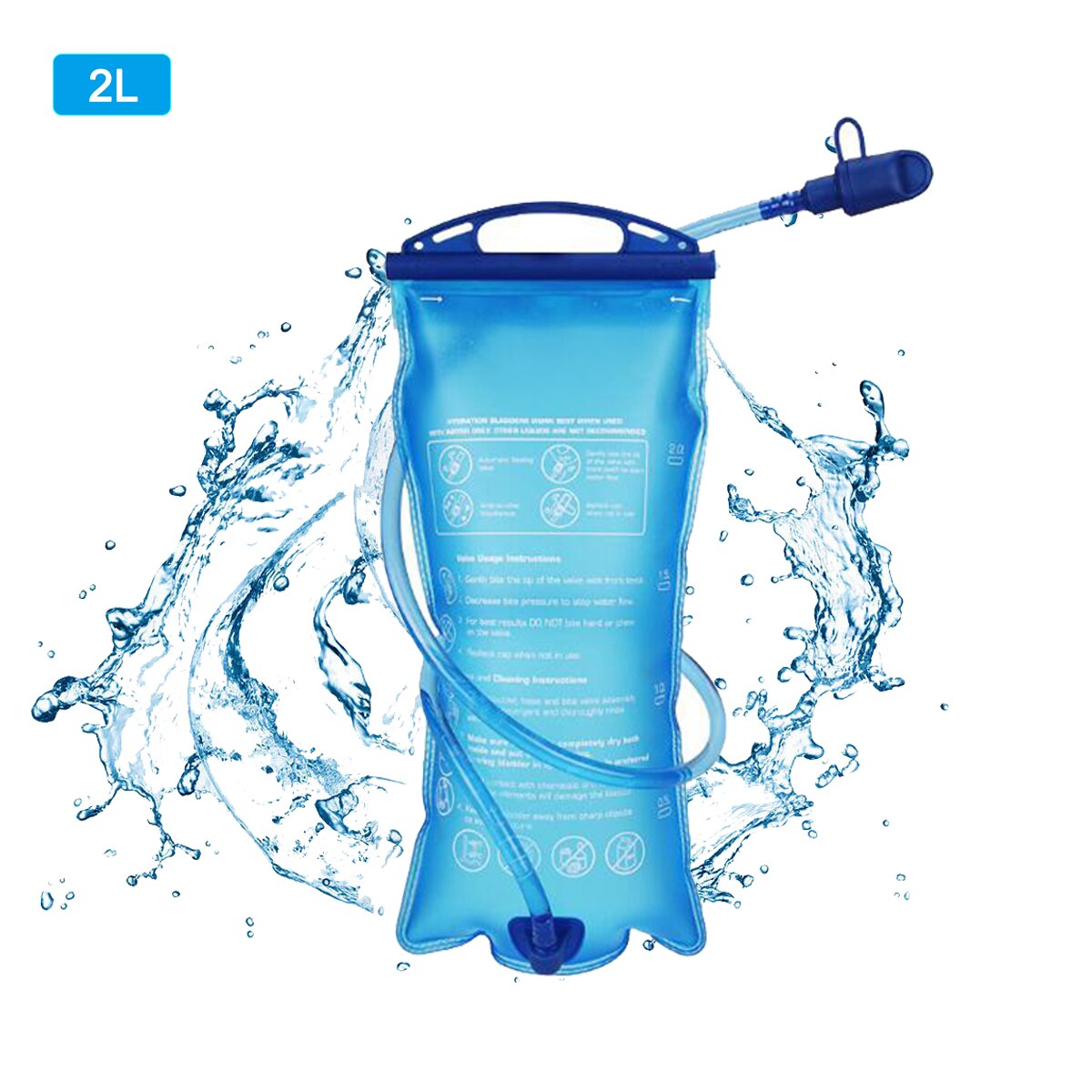 Portable TPU Water Bag 2L Hydration System Bladder Backpack Camping Hiking Climbing Cycling Foldable Drinking Bags TPU PP PEVA: Blue