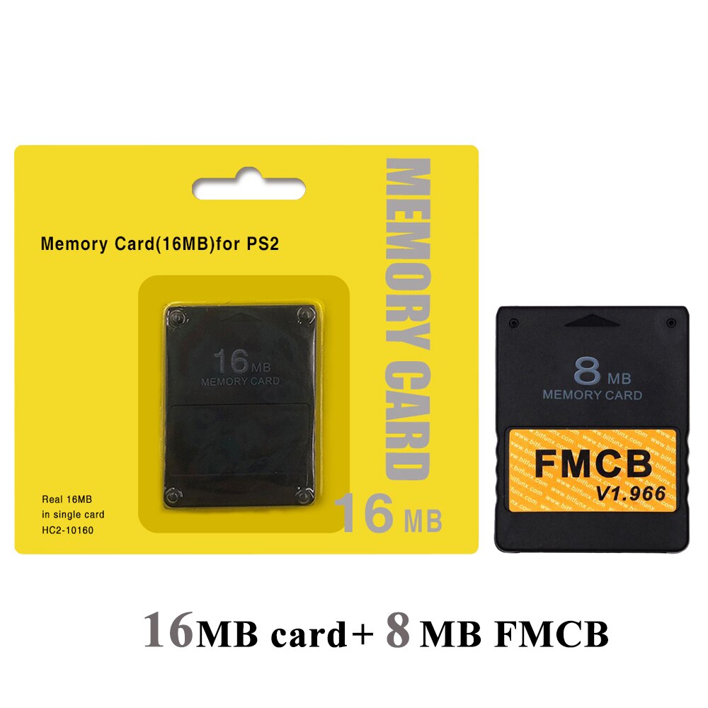RetroScaler Memoria Crad Pacchetto 16MB per ps2 + V1.966 FMCB Trasporto McBoot Scheda di 8MB/16MB/32MB/64MB per PS2: 16MB e 8MB