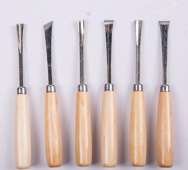 Outils à main pour le travail du bois, ensemble d'outils pour couper le bois, couteau 6 pièces/ensemble, pic, bricolage, outils de sculpture sur bois, ciseaux, ensemble d'outils