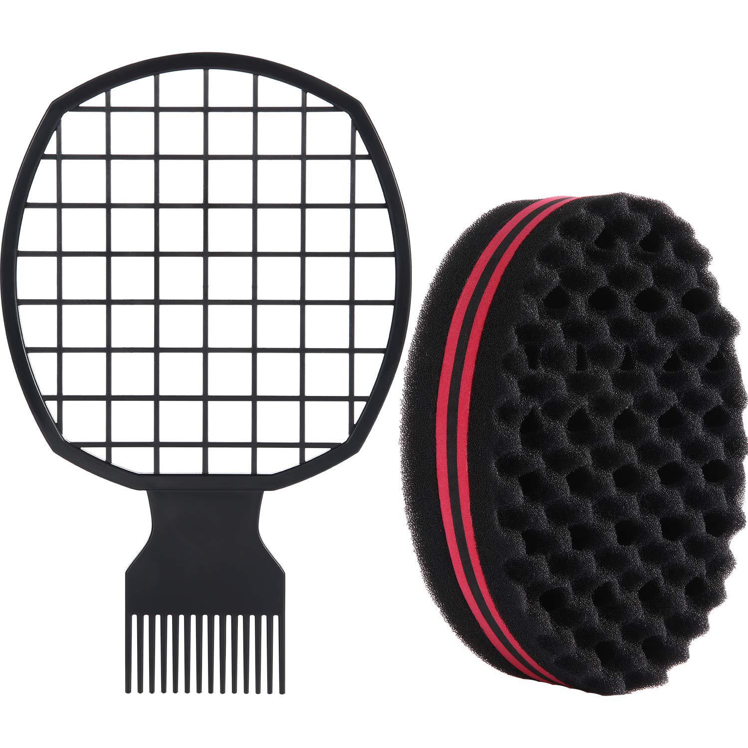 Peluquería para hombres, trenzador de pelo, guantes de esponja torcidos, estilismo africano, tenedor, peine, rizos de pelo, espuma para salón, herramientas de peluquería: Morado