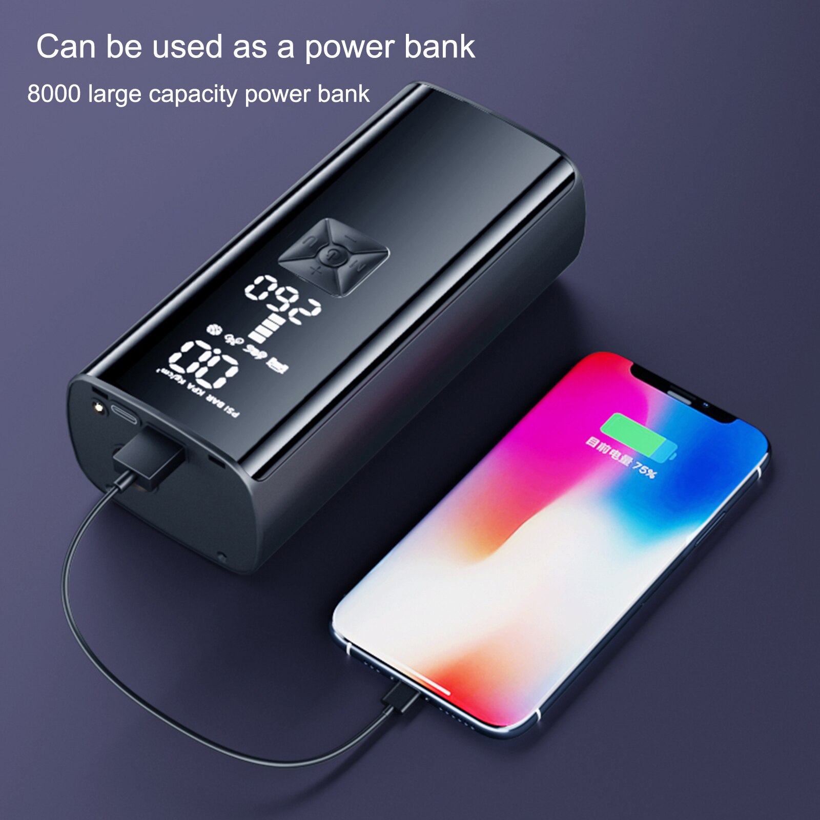 Mini Car Air Compressor Smart Digital Wireless Inflatable Pump Car Tire Inflator Bike LED Motorcycle Bicycle Boat Air Pump