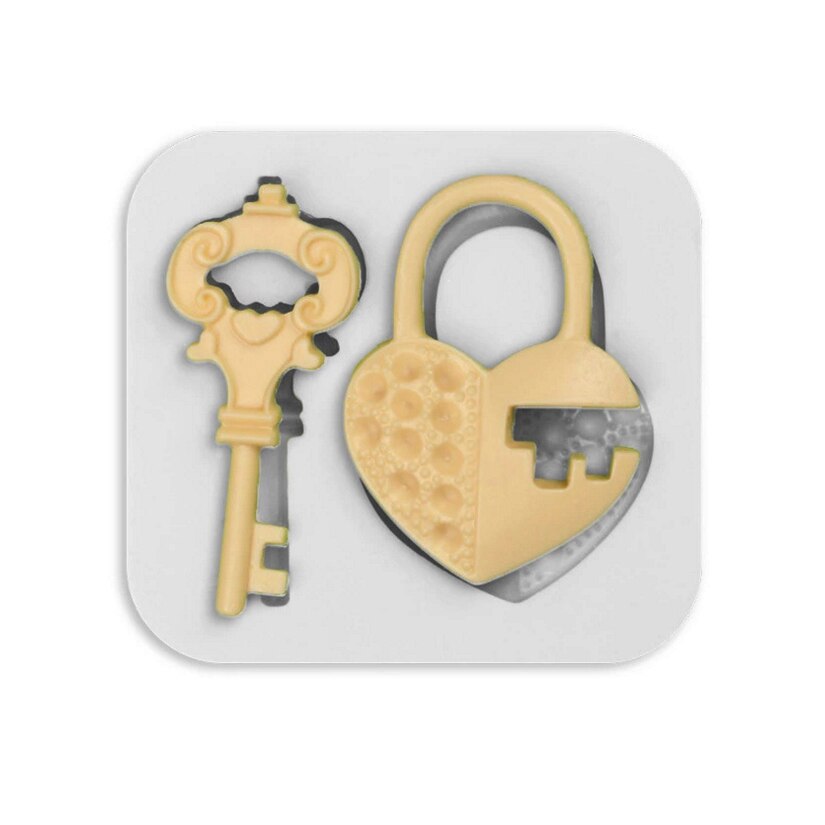 Loving Heart Lock Key Siliconen Sugarcraft Mold Cupcake Chocolade Bakvorm Fondant Cake Decorating Gereedschap