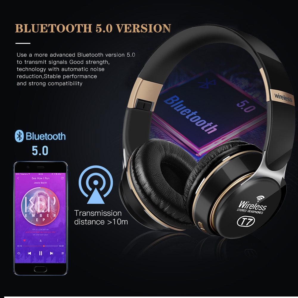 Bluetooth earphone headphone bass Value Support TF card sport headset best headphone wireless with mic
