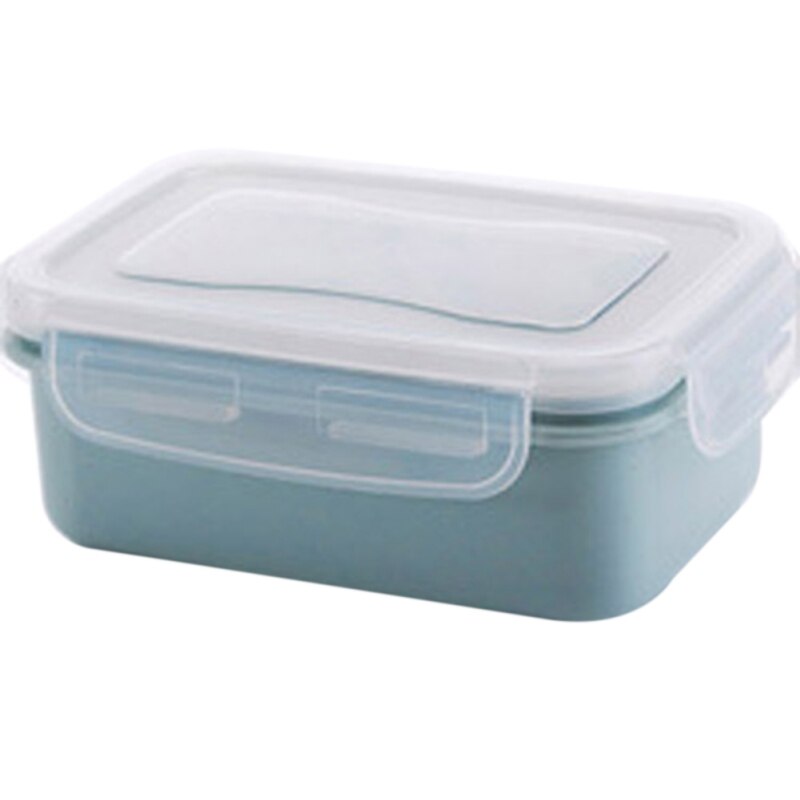 Round Small Lunch Box Kitchen Bento Box Plastic Storage Box Rectangular Sealed Protable Box Good Insulation Effect: Blue-Square
