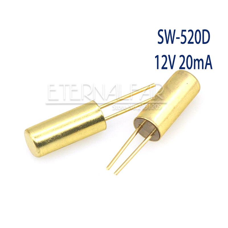 SW-520D Vibration Angle Tilt Back-proof Switch Sensor Copper Shell Ball Highly Vibration Tilt Double bead Spring Sensor Switches: SW-520D Gold / 10Pieces-lot