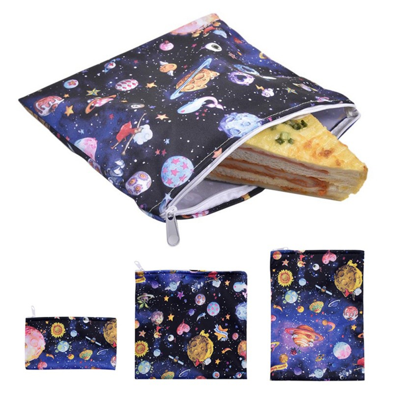 3PCS Reusable Snack Bags Sandwich Bread Food Storage Bags Heating Pastry Tools For Camping Travel Hiking Waterproof Lunch Bag: A10