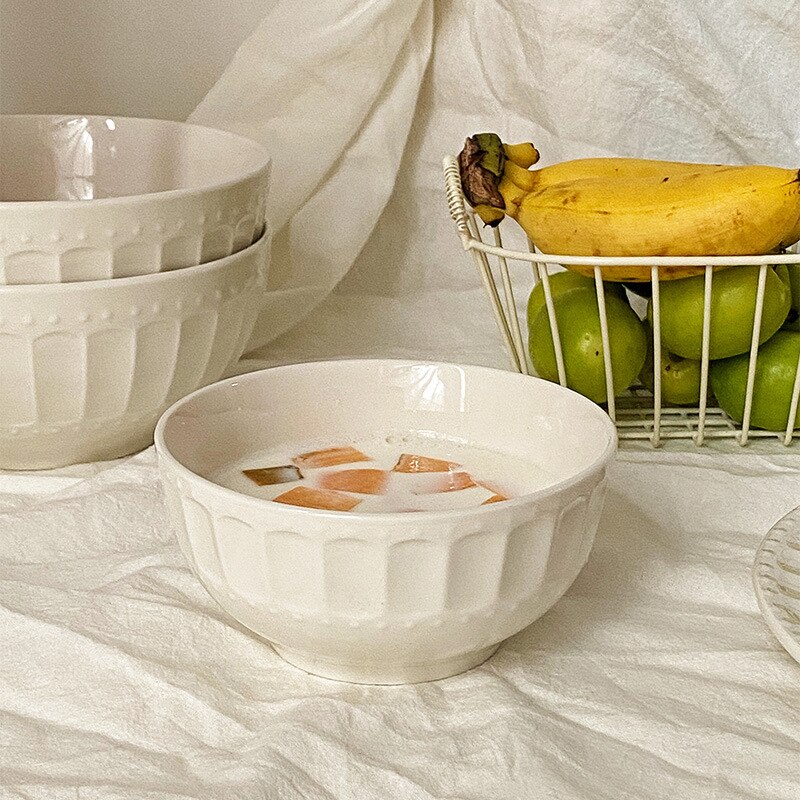 Juego de platos de cerámica europeos para el hogar, cuencos decorativos de cereales para el desayuno, platos de ensalada de frutas de escritorio para restaurante occidental