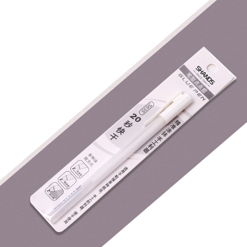 Pen Shaped Glue Stick Transparent Washable Adhesive Glue Pen for DIY Paper Art Crafts Photo Album Cards Making: white