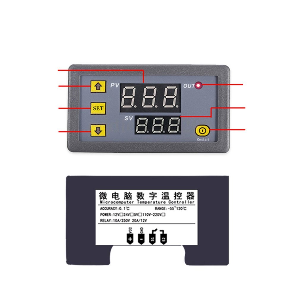 W3230 Digital Thermostat Temperature Humidity Controller Thermostat Humidistat Thermometer Hygrometer Control Switch