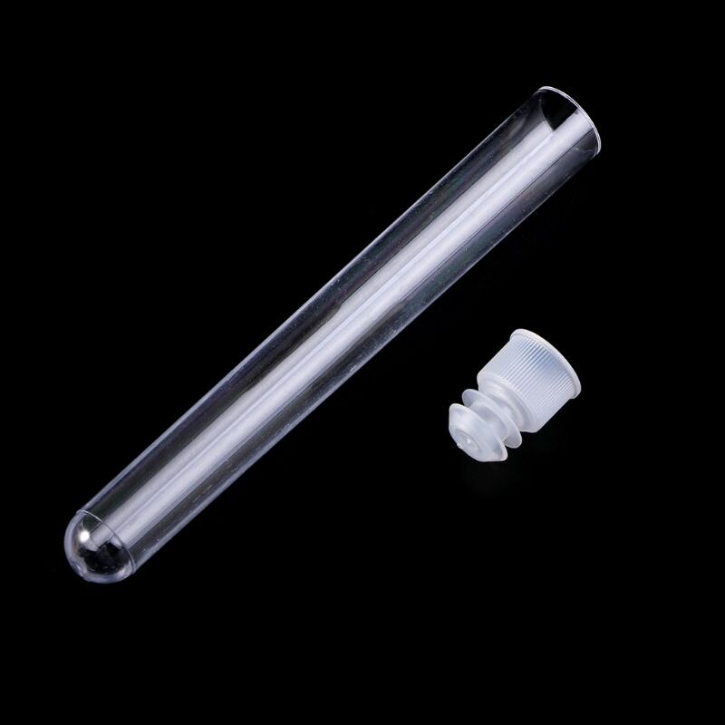 50 Pcs/Pack 12x100mm Transparent Laboratory Clear Plastic Test Tubes ...