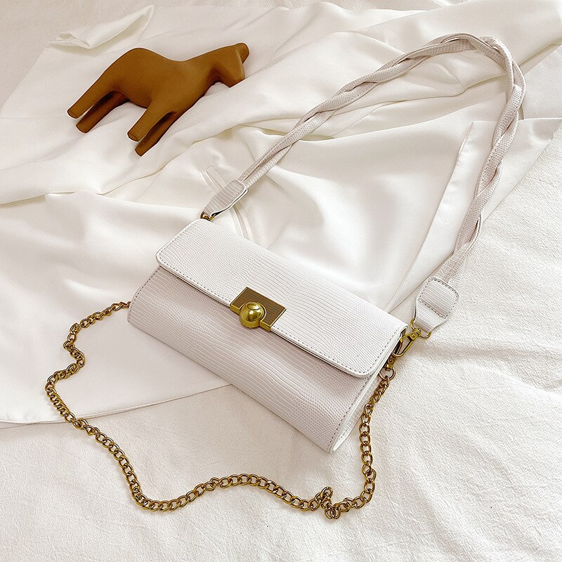 Delicado bolsa feminina pequena crossbody bolsa retro falso couro aleta ombro bolsa de viagem trabalho: WHITE