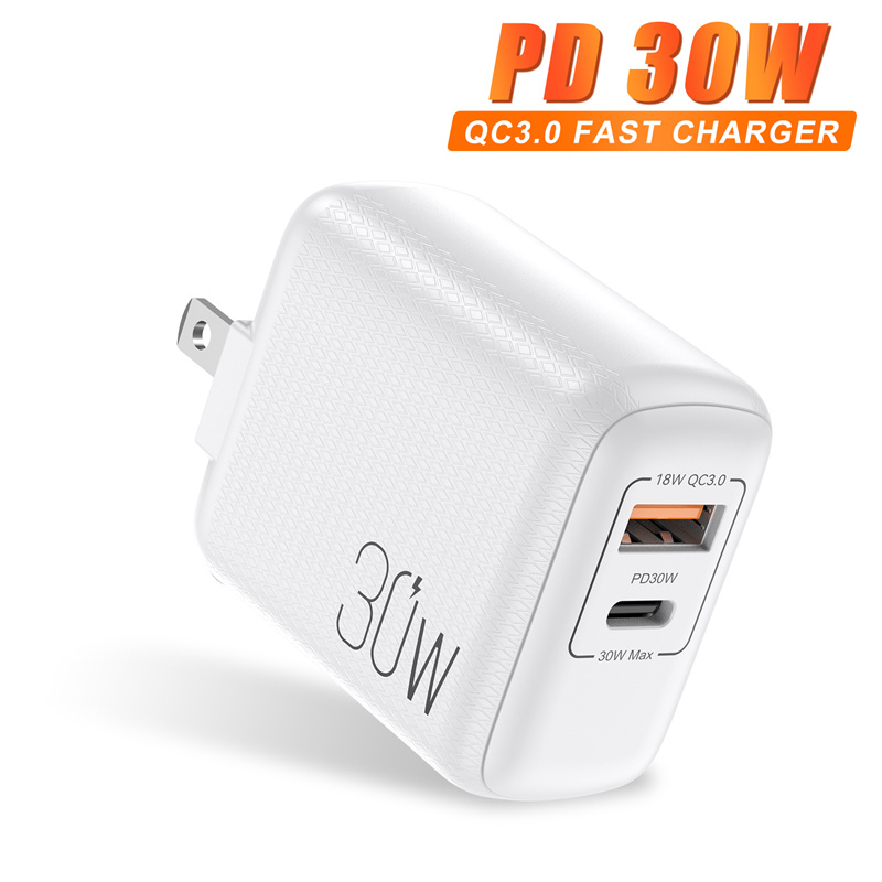 PD 30W USB Quick Charge Typ C PD QC 3,0 Schnelle Lade Für iPhone 13 12 11 Pro Max samsung S21 Wand Telefon Ladegerät Reise Adapter: White 30W US Plug