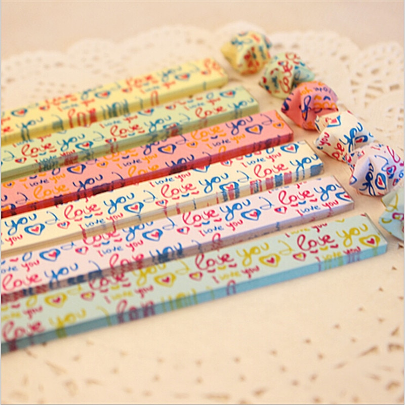 30pcs Lucky Star Paper Folded Paper Strips Handmade Wishing Stars DIY Wedding Love Heart Quilling Decoration Paper
